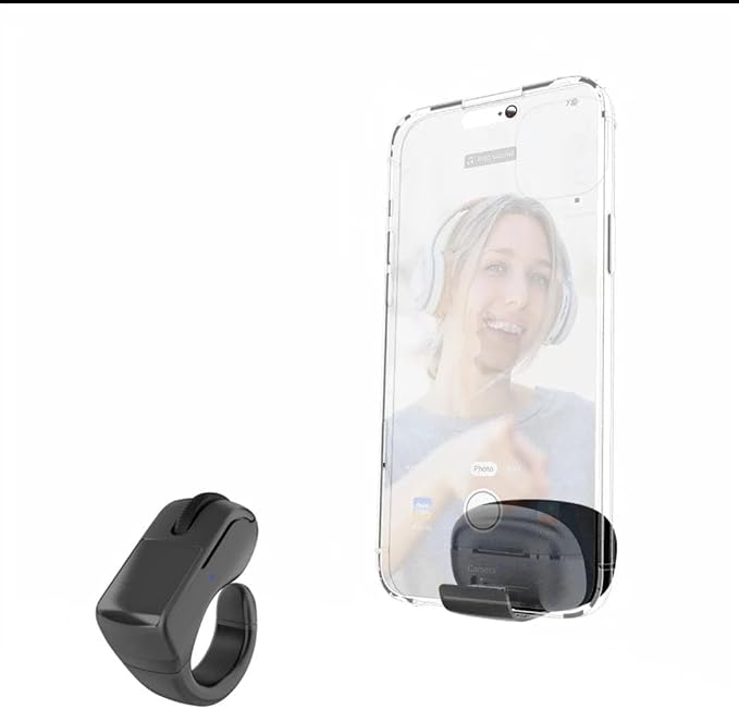 VAPI Latest Model Wireless Finger Ring Mouse Bluetooth Touchpad Cursor Control TikTok Video Scroller Compatible with PC Laptop Mobile TabletSelfie Video Scrolling Page Turner (White)