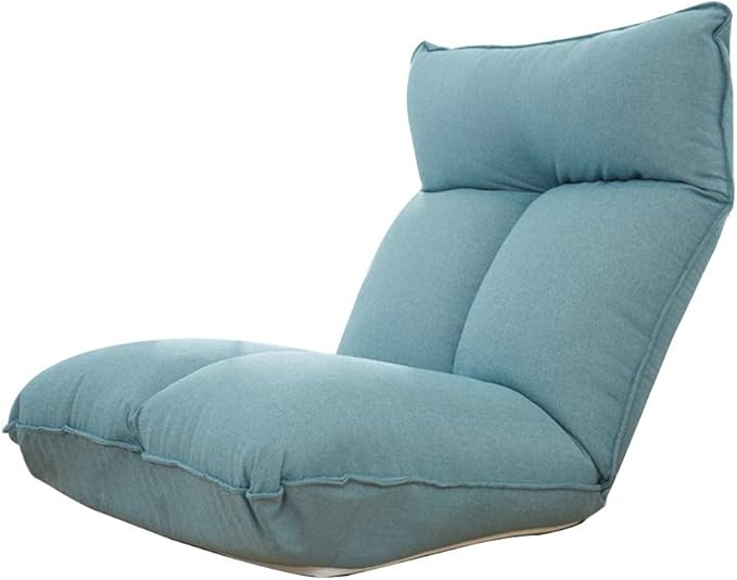 Floor Chair Floor Chair Foldable Meditation Chair with Backrest Lazy Lounge Sofa Removable and Washable 5 Gears Freely Adjustable Single Floor Chair (Color : Blue)