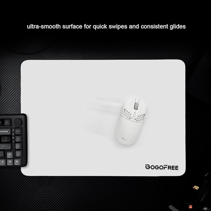 Glass Gaming Mouse Pad Professional Esport Tempered Glass Mouse Pad Ultra-Smooth Micro-Etched Surface for Top Speed and ControlHard Mousepad White (15.7'' x 11.8'')
