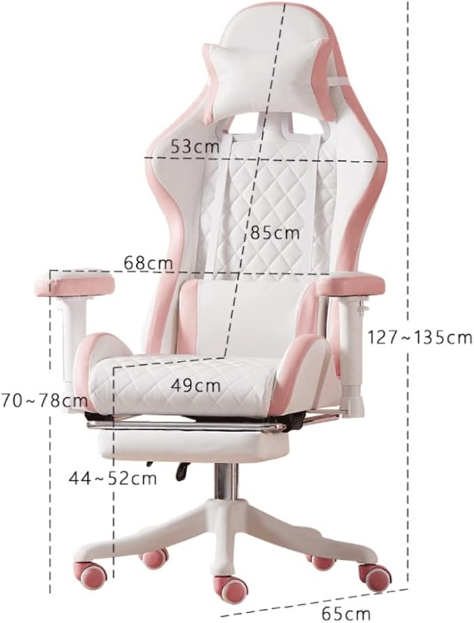 Office Chair Gaming Chair Computer Chair Ergonomic Leather Chair Girls Home Office Comfortable Game Swivel Chair Gamer Live Computer Chair (Color : D Size : Talla �nica)