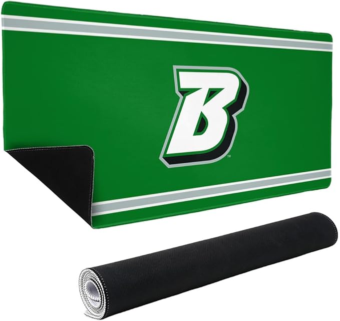 Binghamton University Bearcats Primary Logo Stripes Large Gaming Mouse Pad Desk Mat with Stitched Edges Non-Slip Base for Gamer Home and Office 31.5 x 15.7