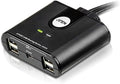 ATEN US224 2 x 4 USB 2.0 Peripheral Sharing USB Switch 2 Computers Share 4 Devices Simple Remote Port Selector Included Supports Optional USB Power Adapter - Windows Mac Linux