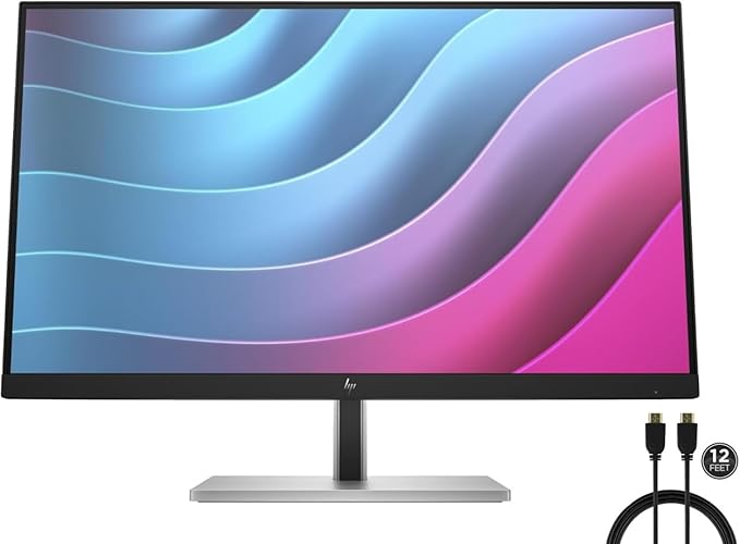 HP Monitor 24 Inch E24 G5 24 Inch Monitor 1920x1080 Resolution 16:9 Widescreen HDMI &amp VGA Ports Energy-Efficient Design with High Speed HDMI Cable Ideal for Home &amp Office Use