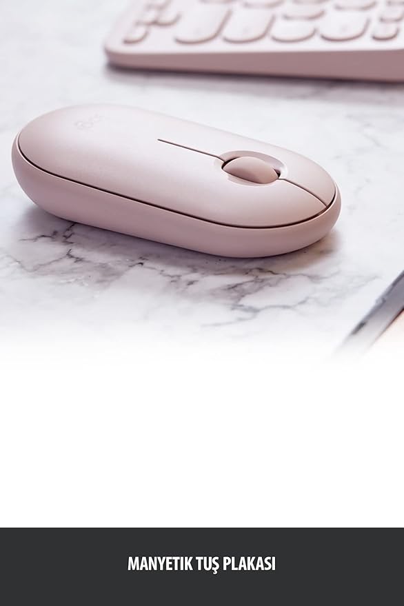 Logitech Pebble Wireless Mouse with Bluetooth or 2.4 GHz Receiver Silent Slim Computer Mouse with Quiet Clicks for Laptop/Notebook/iPad/PC/Mac/Chromebook - Rose/Pink