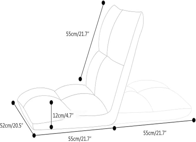 ELEFOCUS Folding Sofa Chair Folding Floor Chair Computer Chair On Single Bed 5 Speed Adjustment for Bay Window Bedroom(Wine Red)