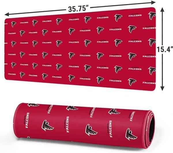 Skinit Extra Large Gaming Mouse Pad - Officially Licensed NFL Atlanta Falcons Blitz Series Design with Stitched Edges Waterproof Non-Slip Rubber Base Desk Mat for Keyboard &amp Mouse