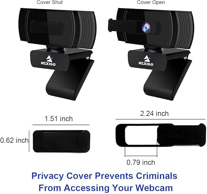 NexiGo 1080P Autofocus Webcam Kits N930AF FHD USB Web Camera with Privacy Cover Upgraded Video Conference Lighting Extendable Tripod Stand for Zoom/Skype/Teams
