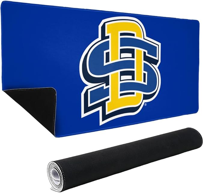 South Dakota State University Logo Large Gaming Mouse Pad Desk Mat with Stitched Edges Non-Slip Base for Gamer Home and Office 31.5 x 15.7