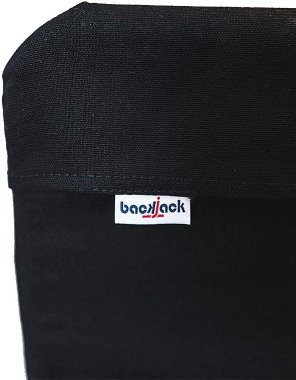 Original BackJack-Made in The USA- Extra Large Black Cotton Fabric Lightweight Floor Seating Chair for Gaming Families Parents Daycare Back Support Reading Yoga Meditation School