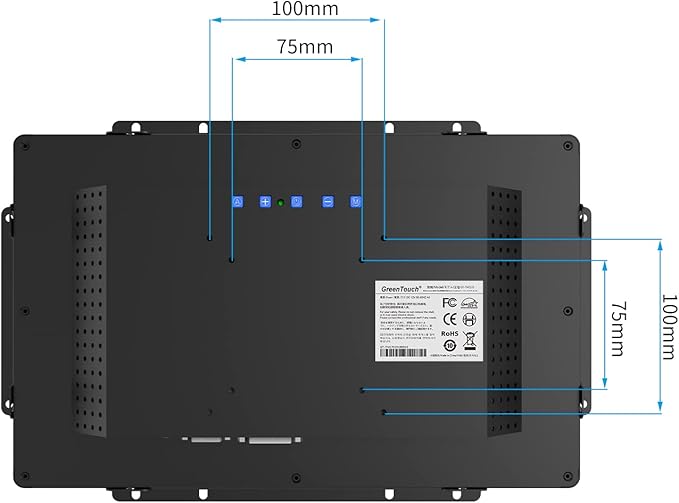 GreenTouch 13.3 Inch 10 Points Open Frame Touch Display Industrial PCAP Touchscreen Monitor VGA+HDMI+DVI Port - 16:9