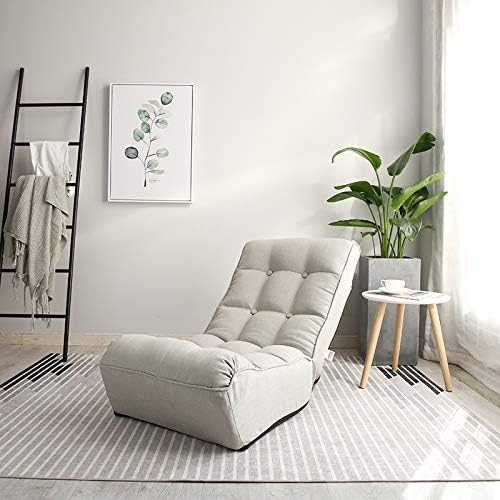 Bellemave Gaming Floor Chair Folding Lazy Sofa Lounger with Armrests and Adjustable Backrest (Gray)