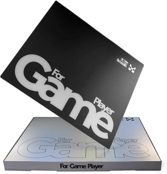 Tempered Glass Gaming Mouse Pad 15.7x11.8in 1.8mm Ultra Thin Micro-Etched Surface Anti-Slip Base Scratch Resistant for Esports &amp Office Compatible with Optical Laser Mice (Black)