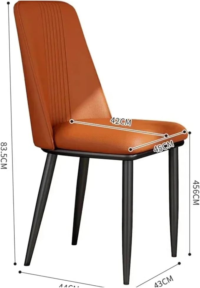 Adjustable Office Computer Chair with Armrest 1pcs Leather Upholstered Dining Chair with Metal Chair Legs Home Furniture(Brown)