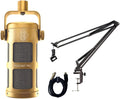 SONTRONICS Podcast Ultra Unidirectional Dynamic Microphone Podcast PRO Stand Set Gold Gold