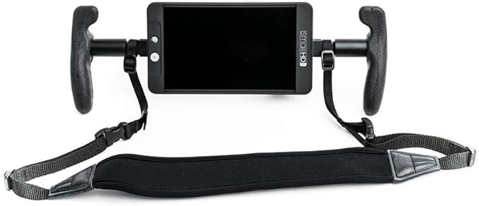 SmallHD Lightweight Black Rubber Monitor Handles with Adjustable Neoprene Neck Strap