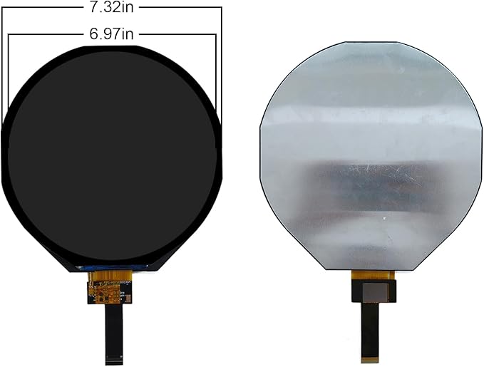 7 inch 1080x1080 Round IPS MIPI 50 Pins LCD Display Circle Screen and Control Boardfor DIY Smart Gaming Advertising Display