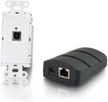 C2G USB Extender Dongle USB 2.0 over Cat5 Wall Plate Transmitter to Dongle Receiver Kit Black Cables to Go 53878