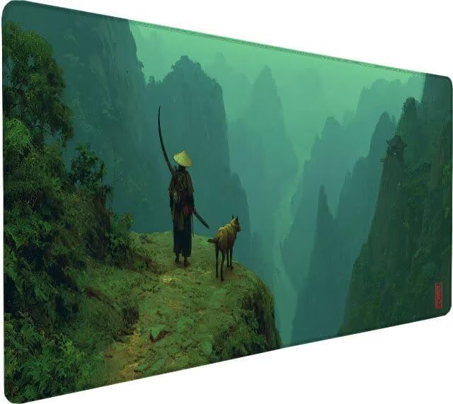 Mouse Pad XXL Mountain Dog Gaming Mousepad 23.6x11.8x0.12 inch Mousepad with Stitched Edgeswith Non-Slip Rubber Base Improved Precision and Speed Waterproof Protector Desk Accessories Gifts 6-IO29