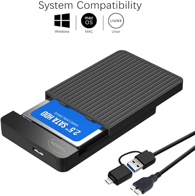Portable External Hard Drive Ultra Slim 2.5'' USB 3.0 HDD Storage for Mac PC Laptop PS4 Xbox one (750GB)