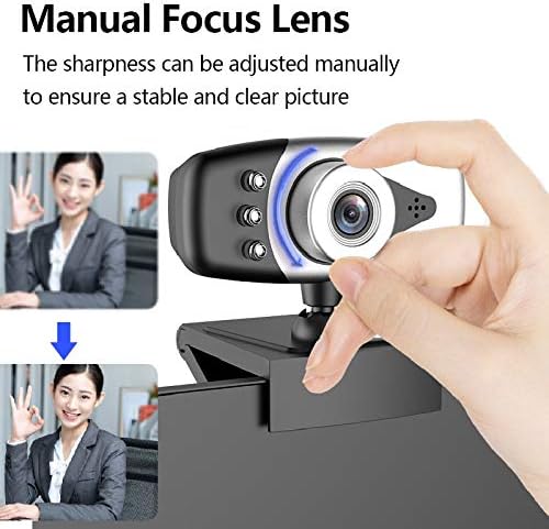 Computer Camera 720P/1080P USB Webcam with Microphone Manual Focus USB Webcam for PC Laptop Desktop Live Broadcast Video Calling Conference (Color : 1080P Camera)