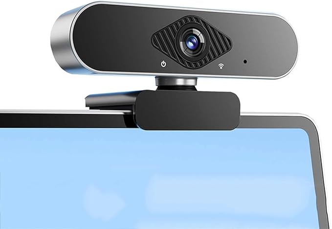 GIZNXBA Webcam for PC 125°Wide-Angle Lens Autofocus Noise-Canceling Microphone USB Computer Camera Plug &amp Play for Streaming Video Calls Gaming Works(2K)