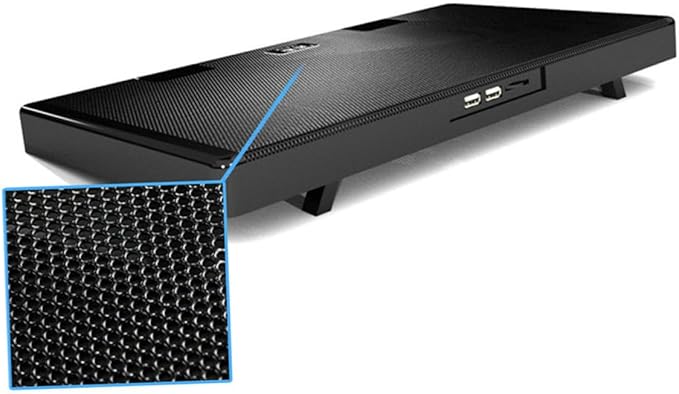 FUOYLOO Laptop Cooling Pad with 5 Fans Cooler Base USB Powered Multi-Angle Adjustable Heatsink Stand Anti-Skid Design for Gaming and Office Use Black