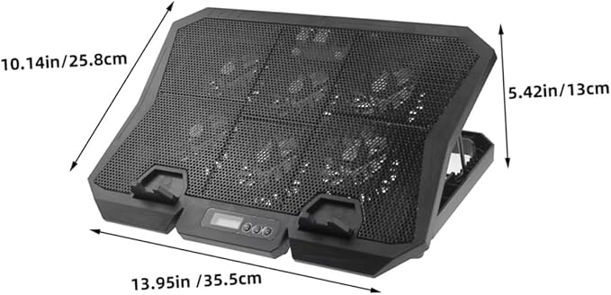 Laptop Cooling Pad with Quiet 15.6-inch Fan Adjustable Speed Blue LED Laptop Stand Cooler for Gaming and Office Use