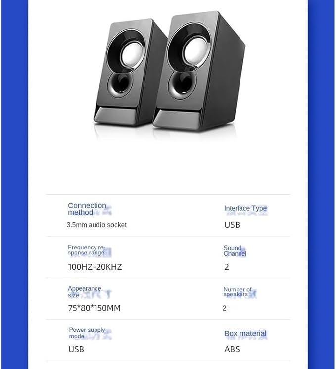 Desktop Computer Speakers with Subwoofer for Home Use Stereo Surround Wired