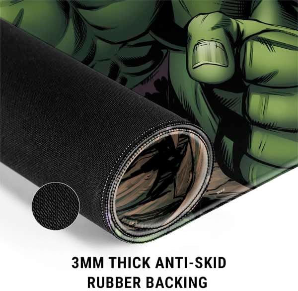 Skinit Large Gaming Mouse Pad - Officially Licensed Hulk Design with Stitched Edges Waterproof Non-Slip Rubber Base Desk Mat for Keyboard &amp Mouse 31.5 x 11.8 inches