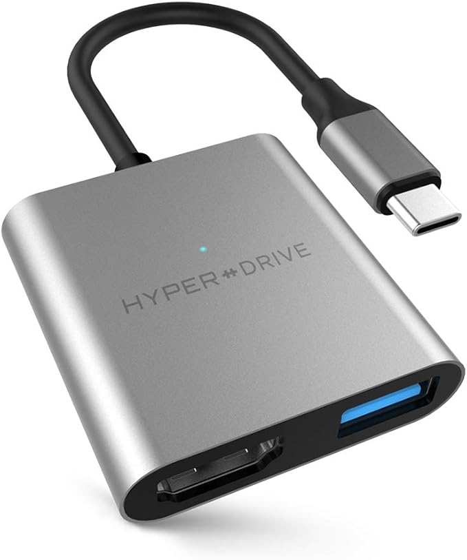 HyperDrive USB Type C HDMI Adapter 3-in-1 USB C to HDMI Converter Aluminum Digital Multiport Type-C Hub w 4K and Power Delivery USB 3.1 for MacBook Ultrabook Chromebook PC USBC Devices