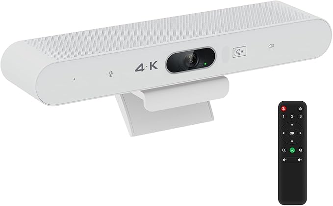 TOALLIN 4K Conference Room Webcam with Mic and Speaker AI Auto-Framing &amp Speaker-Tracking USB Video Bar All-in-One Video Conference Camera for Online Meetings Video Calls