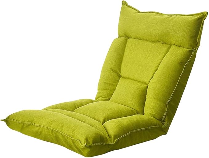 Floor Chair Floor ChairHome Folding Meditation Chair Adjustable Backrest Padded Gaming Chair Floor Seating with Removable Washable Cover for115x58x12cm (Color : Gray) Green
