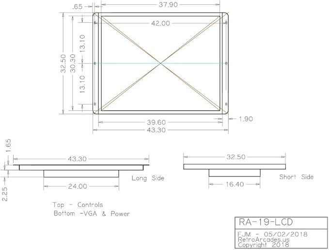 19 Inch Arcade Game LED Monitor Jamma Monitor MAME and Cocktail Game cabinets