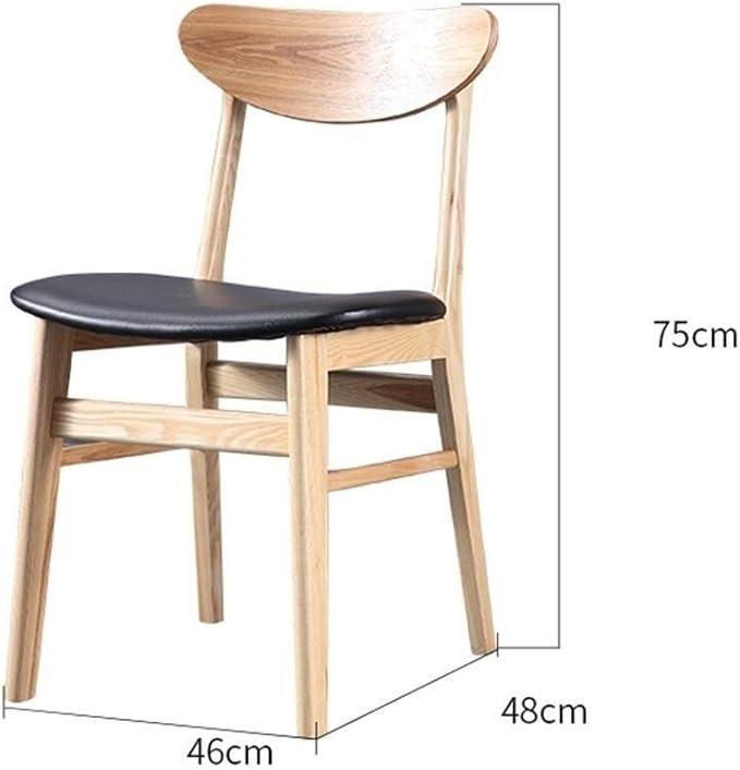 Office Chair Gaming Chair Computer Chair Dining Chair Slipcovers Balcony Chair Solid Wood Backrest Chair Home Leisure Study Chair Bearing Weight 130kg (Color : Wood Color Size : 464875cm)