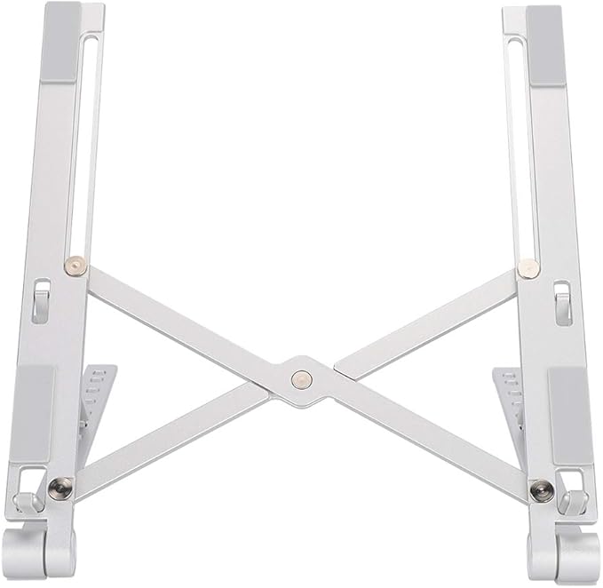 RS - Z83 Aluminium Alloy Notebook Cooling Stand Laptop Heat Dissipation Bracket Adjustable Height Ergonomic Design with Stable Base for Most Laptops Silver Desktop Accessories