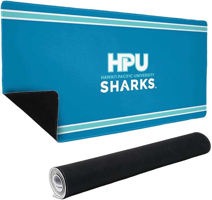 Hawaii Pacific University Primary Logo Stripes Large Gaming Mouse Pad with Stitched Edges Non-Slip Base for Gamer Home and Office 31.5 x 15.15