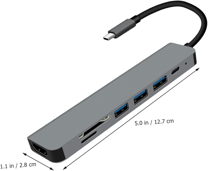 IMIKEYA 2pcs Port USB Hub Multifunction Type for Laptop Video Output Design Compatible Hard Drives Mouse Keyboard and More