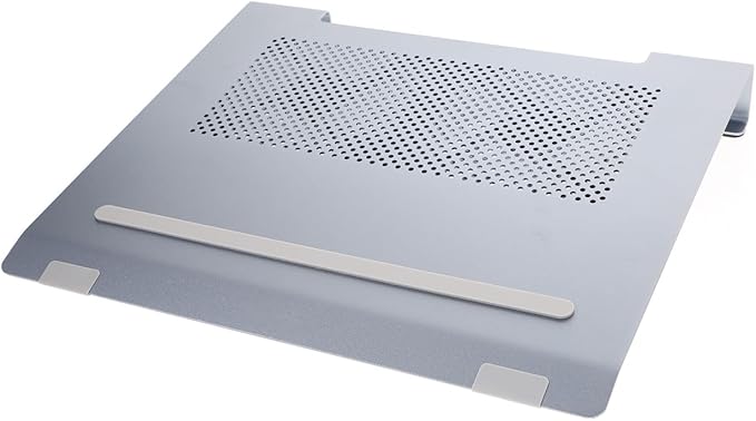 Veemoon Aluminum Alloy Laptop Cooler Fan Stand with Quiet Cooling Pad for Gaming Laptops Elevated Heat Dissipation Base USB-Powered Cooling Support for Computer Users Gray