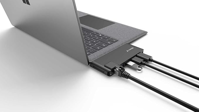 ImpactHUB - Surface Laptop 5 | 4 | 3 | GO - Multiport Utility Adapter - 3X USB-A 10Gbps Ports | 4K HDMI | 4K USB-C Display Alt Mode | AUX/MIC | Gigabit Ethernet Adapter 10/100/1000