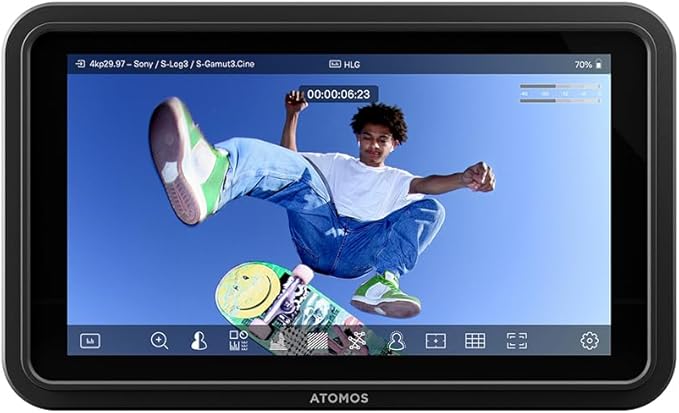 Atomos Shinobi GO 5 HDR Touchscreen Monitor Bundle with Watson NP-F770 Battery Pack Watson Compact Charger Batteries Sun Hood for Shinobi II (Black)