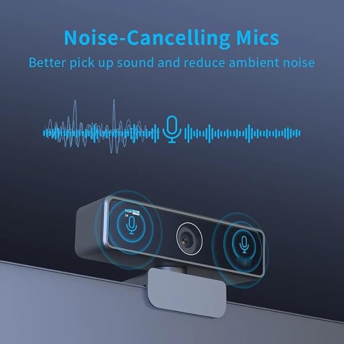 2K Webcam with Microphone 1080P 60fps Computer Mini Web Camera for PC Laptop