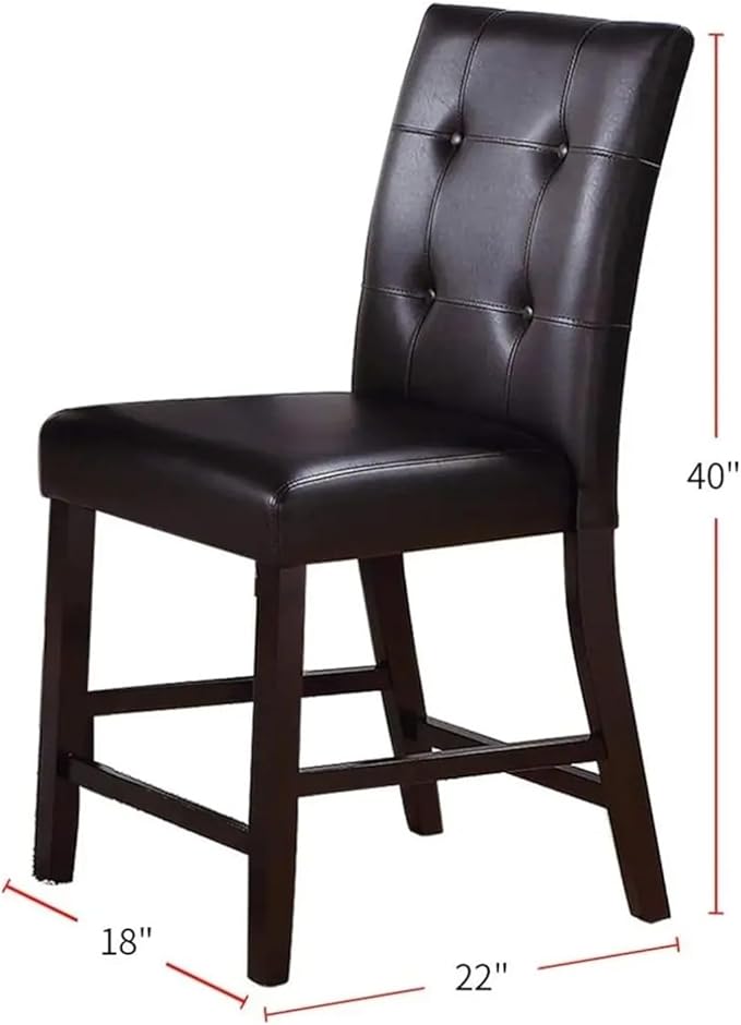 Adjustable Office Computer Chair with Armrest 2pcs Simple Contemporary Brown Finish Dining Chair with Tufted Back