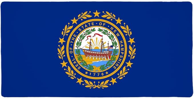New Hampshire State Flag Large Gaming Mouse Pad Desk Mat with Stitched Edges Non-Slip Base for Gamer Home and Office