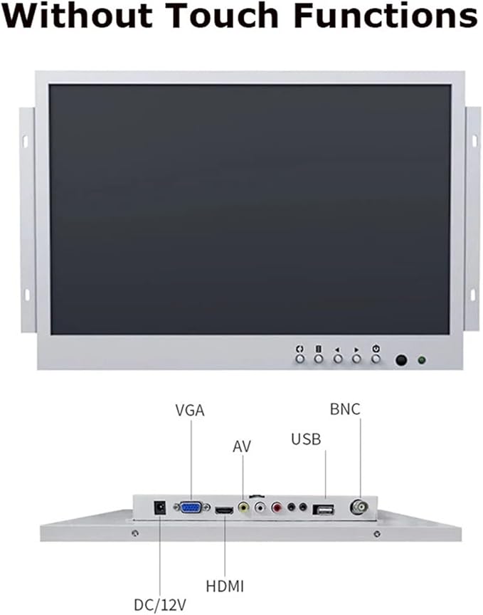 1pc Open Frame Style White Color 10.1 Inch 1280x800 Metal Touch Monitor with AV BNC VGA HDMI USB Interface(Without Touch)
