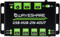 Waveshare Industrial Grade USB HUB Extending 4X USB 2.0 Ports Switchable Dual Hosts Sharing USB Devices for Two Hosts Without Power Supply
