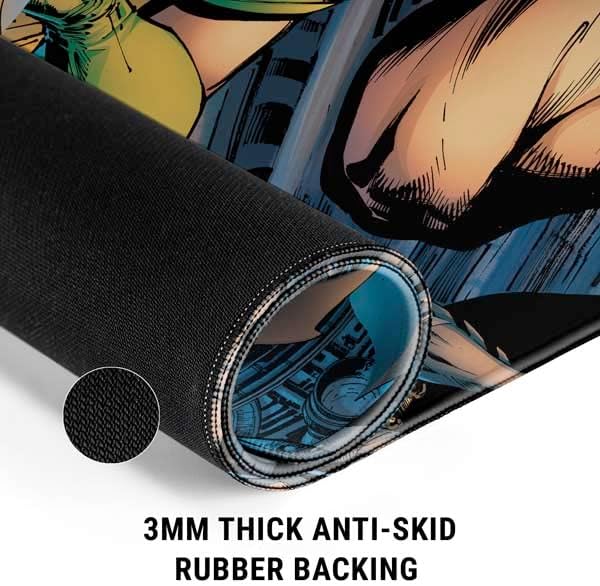 Skinit Large Gaming Mouse Pad - Officially Licensed Batman and Robin Design with Stitched Edges Waterproof Non-Slip Rubber Base Desk Mat for Keyboard &amp Mouse 31.5 x 11.8 inches