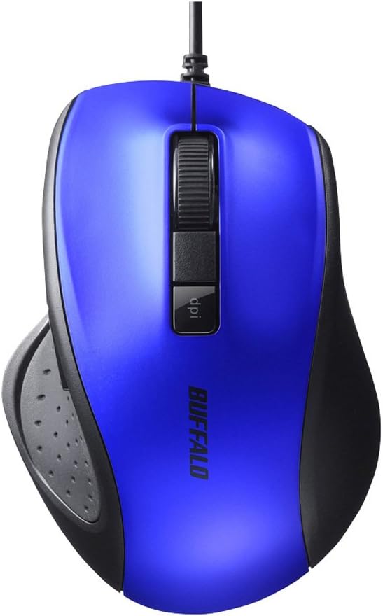 BUFFALO BSMBU308BL Wired BlueLED Silent 5-Button Mouse Blue