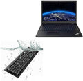 BoxWave Keyboard Compatible with Lenovo ThinkPad P15v (21A9) - AquaProof USB Keyboard Washable Waterproof Water Resistant - Jet Black
