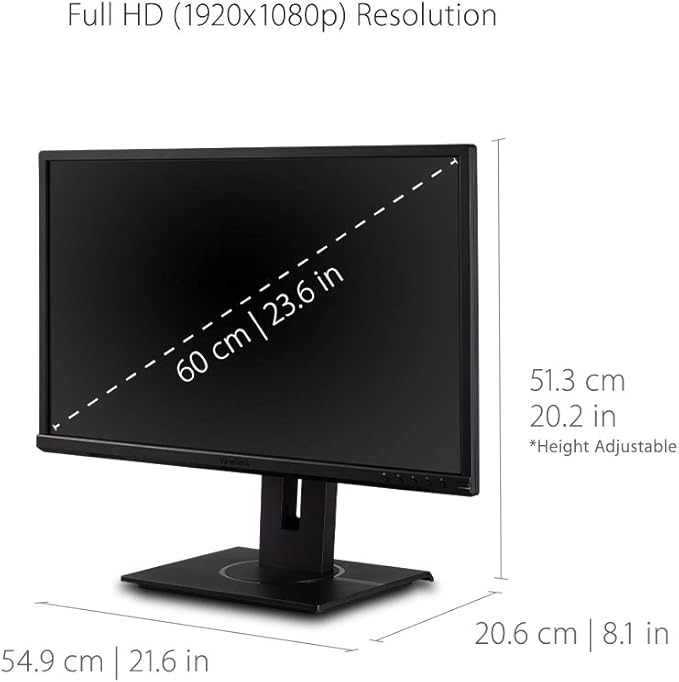 ViewSonic VG2440 24 Inch IPS 1080p Ergonomic Monitor with HDMI DisplayPort VGA USB (Renewed)