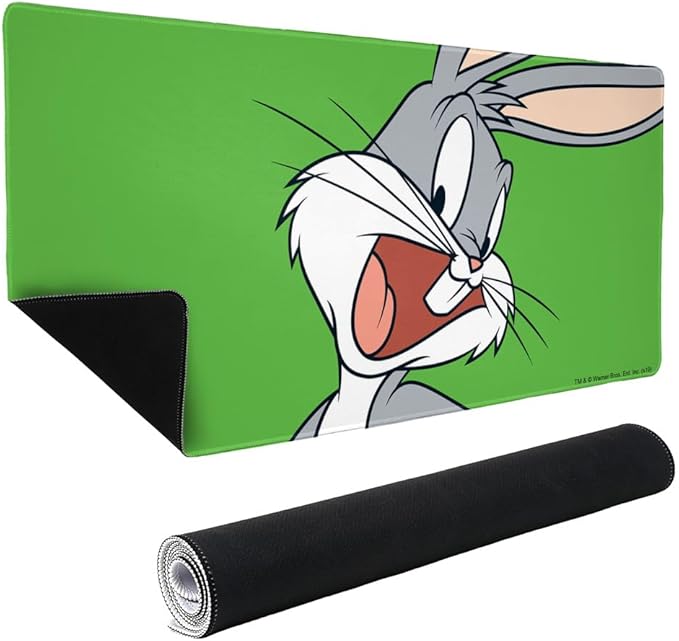 Looney Tunes Bugs Bunny Large Gaming Mouse Pad Desk Mat with Stitched Edges Non-Slip Base for Gamer Home and Office 31.5 x 15.7